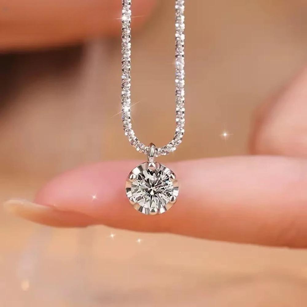 Non fading Sparkling Necklace Female Ins Light Luxury High end Simple and Exquisite Clavicle Chain Girlfriend Birthday
