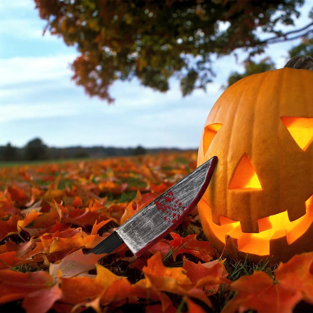 11,8palcový Halloweenský žertovný rekvizita plastový Realisticky vypadající falešný nůž Hračka Krvavý nůž Strašidelné halloweenské kostýmové doplňky