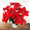Artificial Poinsettia Bouquet for Christmas Decoration - Ideal for Home, Hotel, Outdoor, and Garden Decor.