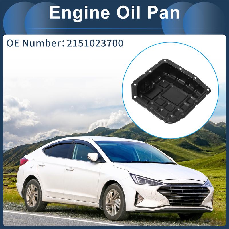 UXCELL 1 Pc No.2151023700 Engine Oil Pan for Hyundai Elantra 2007-2012 Iron Black