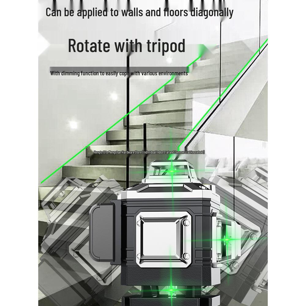 High-Precision 16-Line Green Laser Level for Walls and Floors