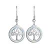Retro Art Life Tree Blue and White Earrings