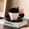 300ml Ceramic Love Love Coffee Cup Saucer Spoon Vintage Heart Mug Breakfast Milk Mug Afternoon Tea Flower Tea Coffee Cup Gifts