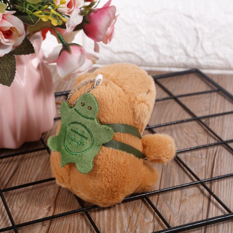 Mini Plush Capybara Charm Keychains Sweet Cute Pendant Car Keyring Backpack Decoration Fashion Jewelry for Women Girl