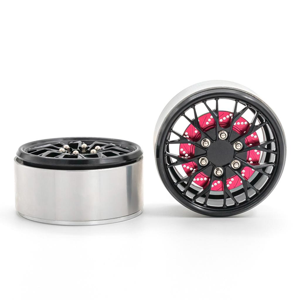 Aluminum Alloy Wheel Rim Beadlock Wheel Rims Hub 4pcs 2.2inch Replacement for 1 10 TRX4 Axial SCX10 90046 SCX10 III