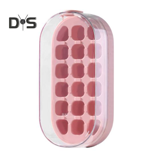 Eiswürfelschale für Wasserflaschen mit Strohhalm, Ein-Klick-Entriegelung, 2-in-1-Eiswürfelform und Wasserkocher, tragbare Wasserflasche, vertikale Eiswürfelschale für den Gefrierschrank