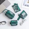 6pcs Set Square Mesh Storage Pouch Nylon Mini Zipper Coin Purse Charging Cables Storage  Home Use
