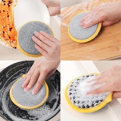 Shuttle Art 5 Pcs Washing Dishes Sponges Double-Sided Dishwashing Sponge Scrubber Round Non-Scratch Scrub Sponges Pads Kitchen Cleaning Tools for