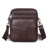 Double Zipper Genuine Leather Men’s Crossbody Bag, Multi-Zipper Small Shoulder Bag for Phone, Wallet, Travel & Daily Use