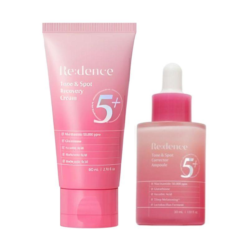RE:DENSE Tone & Spot Corrector Ampoule 30ml + Tone & Spot Recovery Cream 80ml Brightening Skincare Set 1SET