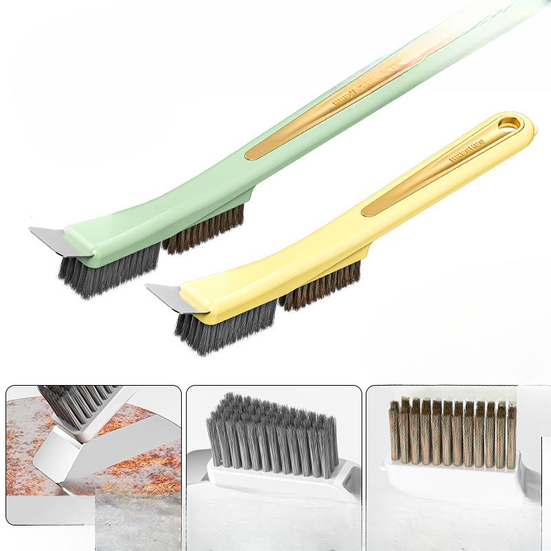 

Щетка для чистки кухонной газовой плиты, многофункциональная, для чистки щелей, для дезинфекции, маленькая щетка, проволочная щетка, длинная ручка 2 set жёлтый/зелёный