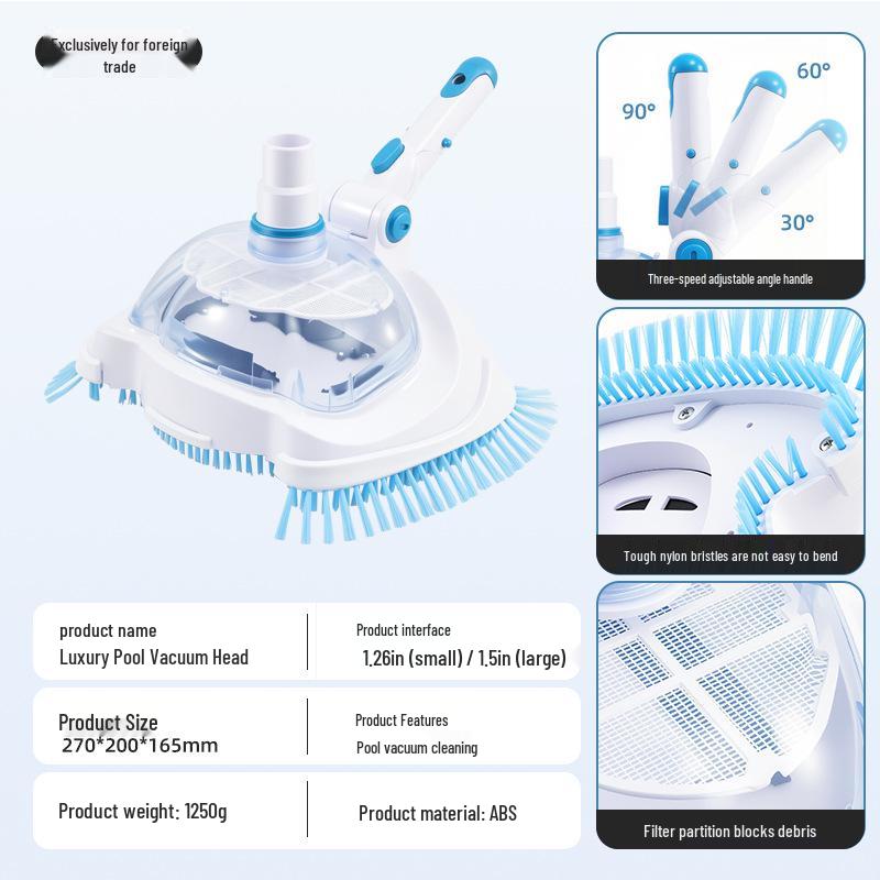 Manual Pool Vacuum Head & Skimmer - Cleaning & Maintenance Tools