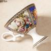 European Retro Ceramic Mug Coffee Cup and Saucer High Footed Flower Tea Cups Afternoon Tea Mug Water Cup Breakfast Cups Milk Mug