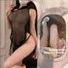 Sex underwear retro sexy cheongsam hollow chest mesh see-through nightdress women flirting sex underwear transparent