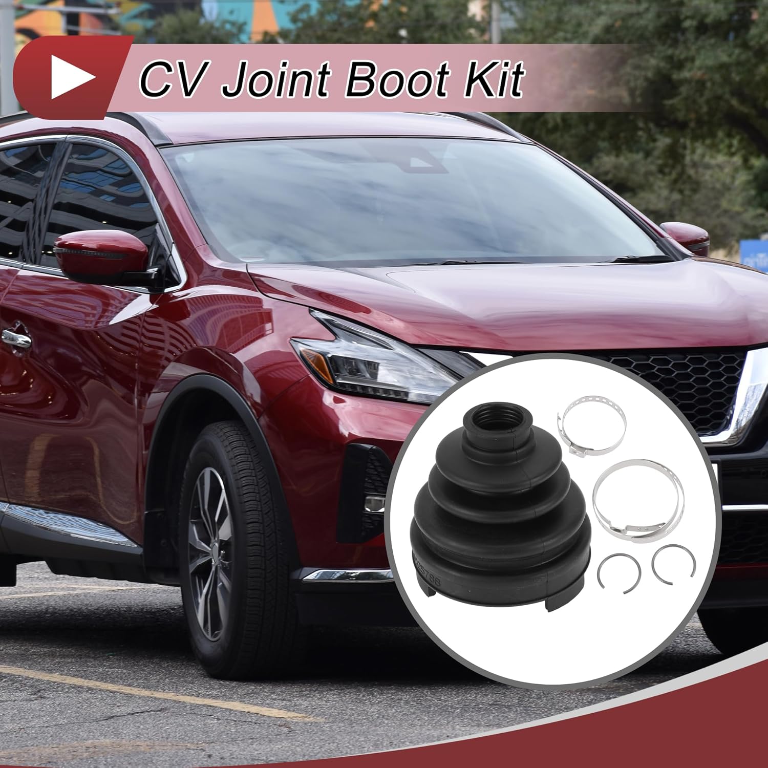 

1 Set CV Joint Boot Kit for Nissan Murano 2009-2014 for Nissan Quest 2011-2017 Inner Constant Velocity Joint Boot W/Clamps No.C974A1JA0A Black Rubber