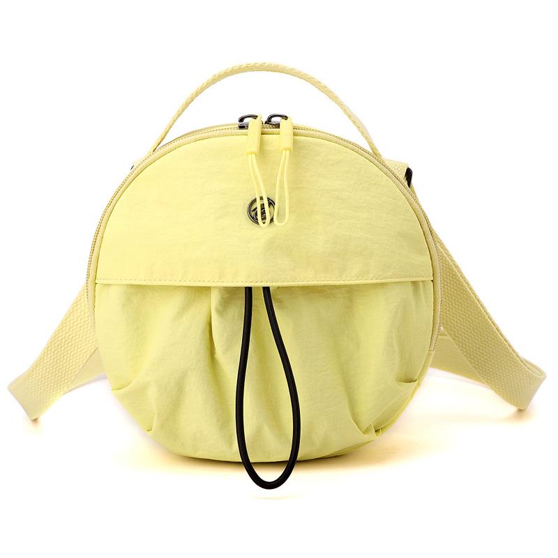 Casual Nylon Cloth Crossbody Bag Women's 2025 New Light Commuter Small Round Bag Drawstring Simple Portable Shoulder Bag