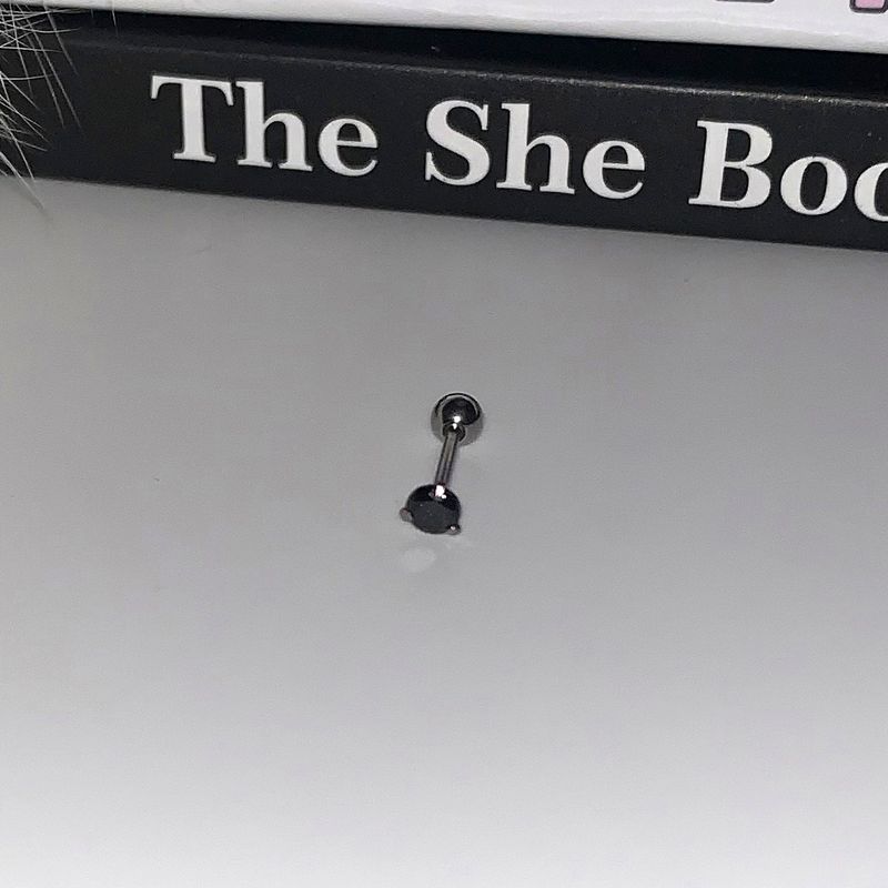 

Sweet Cool Sexy Black Love Heart Bow Tie Ear Bone Stud Titanium Steel Ear Ear Bone Pin Stud Earrings Dark Black Rhinestone Eardrop Earring Female 3mm black diamond single