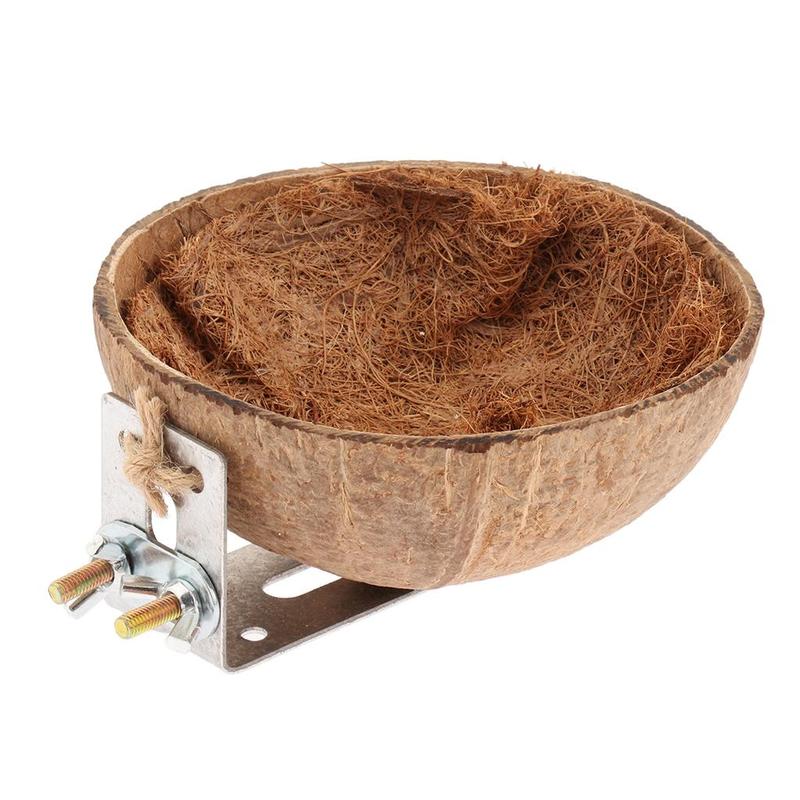 Friendly Coconut Shells Parrot Nest House Cage for Birds Parakeet Parrots Nest Decoration