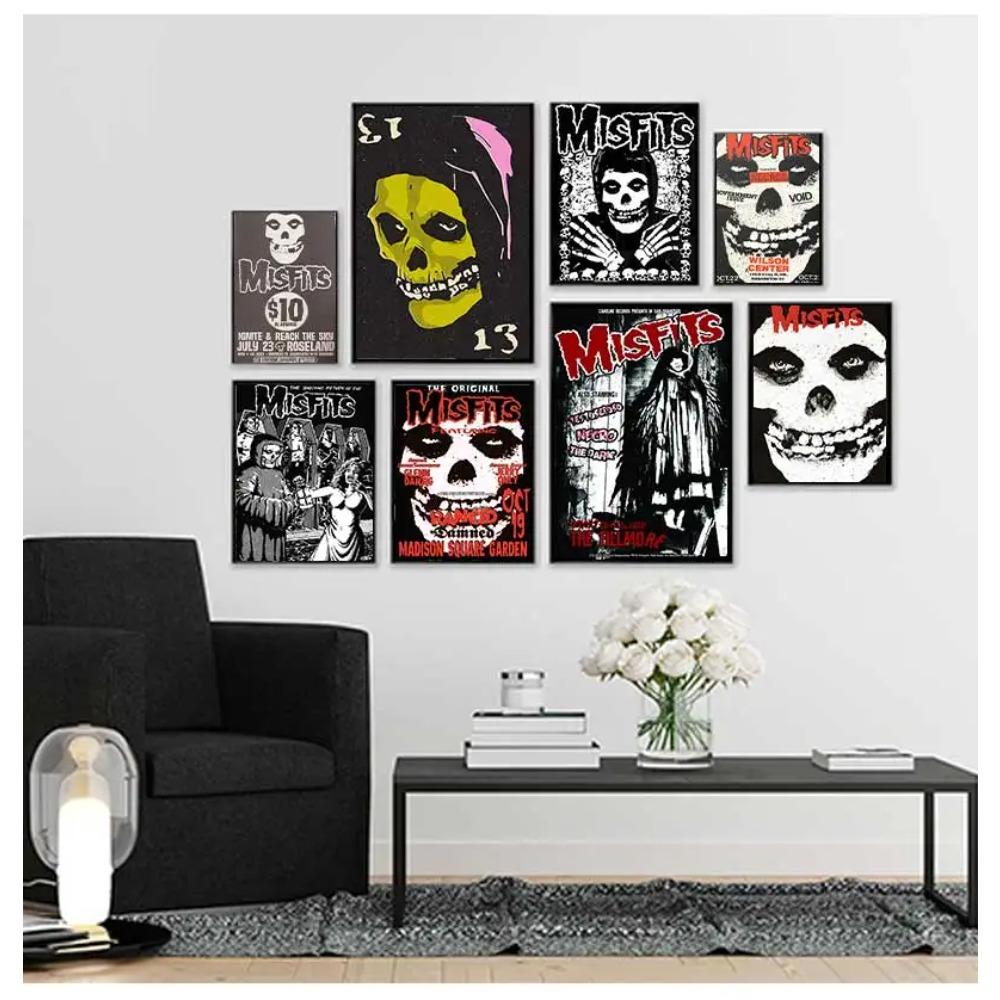 Vintage Hardcore Horror Punk The Misfits Live Foto Musik Konzert Kunst Poster Leinwand Malerei Wanddrucke Bild Zimmer Heimdeko
