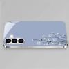 Light Blue and White Flower Glass Phone Case Suitable for Samsung Galaxy S26 S25 S24 S23 S22 S21 S20 FE/Ultra/Plus Anti Drop