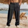 Spring Autumn Simple Striped Straight-leg Pants High Waist Trousers Casual Suit Trousers Men