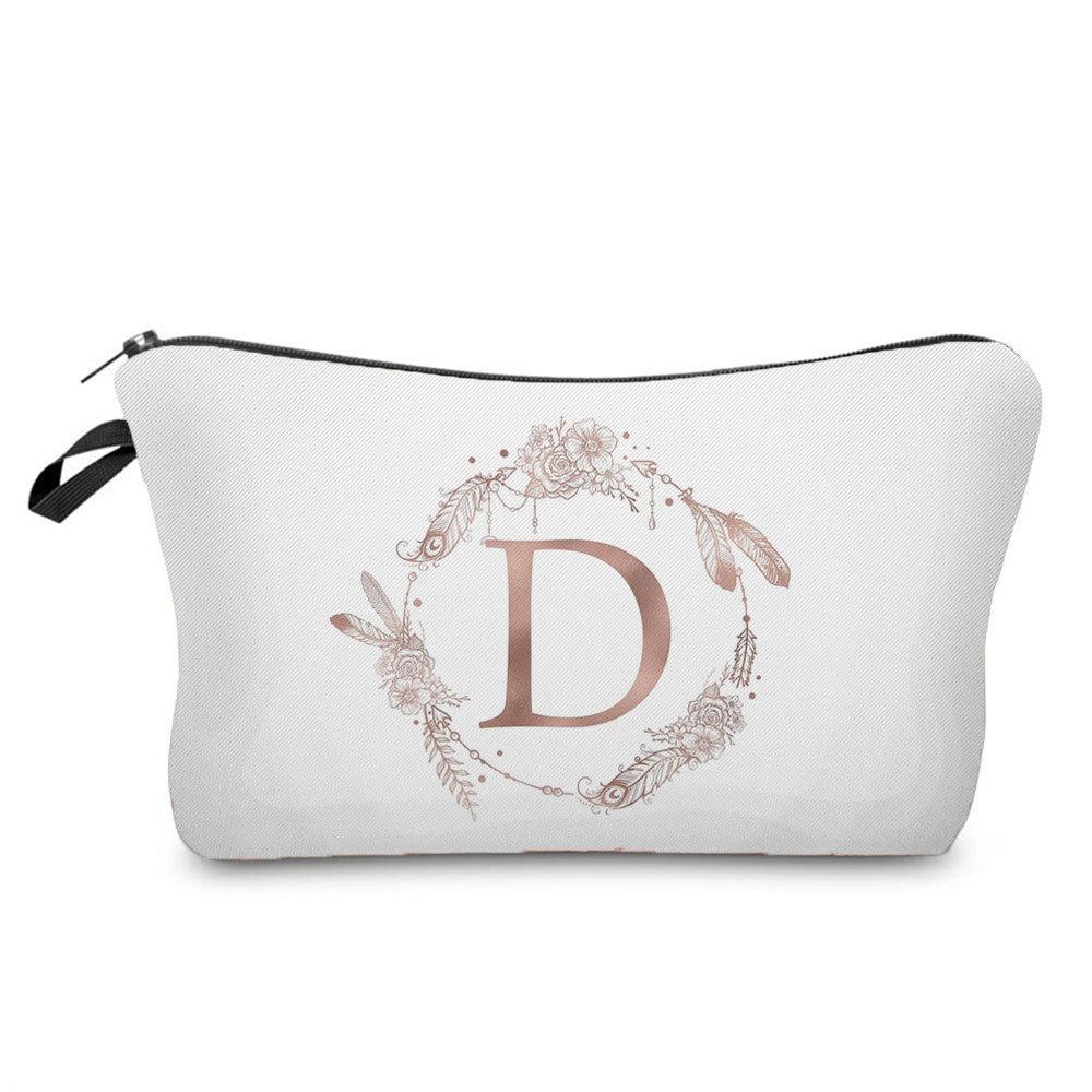 Women letter Print Cosmetic Bag Toiletries Organize Travel Storage Case