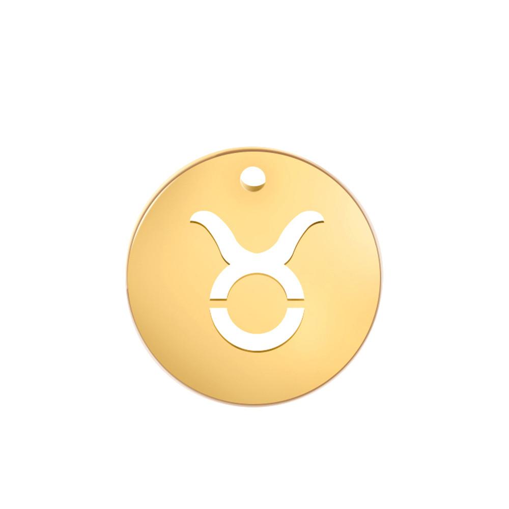 Teamer 12pcs/lot Zodiac Signs Charms Jewelry Making Stainless Steel Gold Color 12 Constellation Taurus Pendants Birthday Gifts