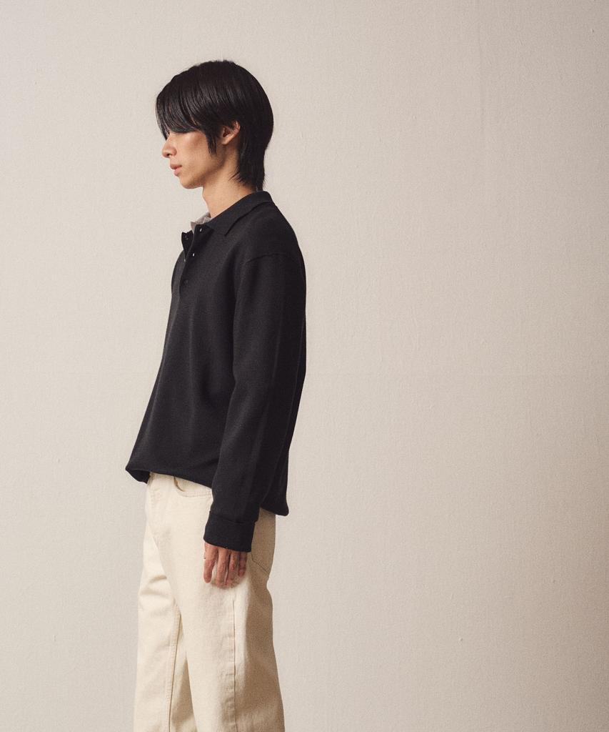 EZIO 3 Buttons Collar Knit_Black