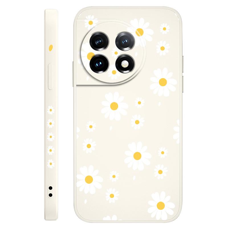 Daisy Petals Phone Case For Oneplus 13 13R 12 12R 11 11R 10 10R 10T 9R 9RT 9 8T 8 7 7T Pro 5G Liquid Silicone Cover