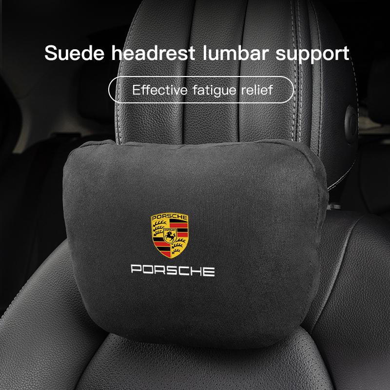 High Quality Car Neck Headrest Support Seat Soft Pillow For Porsche 911 718 Taycan Panamera Cayenne Macan Boxster Cayman Pajun