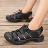 Men's Summer Closed-Toe Leather Sandals for Casual Outdoor Hiking and Beach Activities