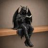 DYS Figurka Gotycka Dark Fantasy, Szkielet Czytający Książkę Posąg, Dekoracja Domu Akademii do Biblioteki Biura Pokoju do Nauki Kolekcjonerska Wystawa Prezent