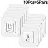 1/3/5/10 Pairs Double Sided Wall Adhesive Hooks Paste Plug Socket Holder Multi-Purpose Adhesive Hooks Suction Cup Sucker Hook