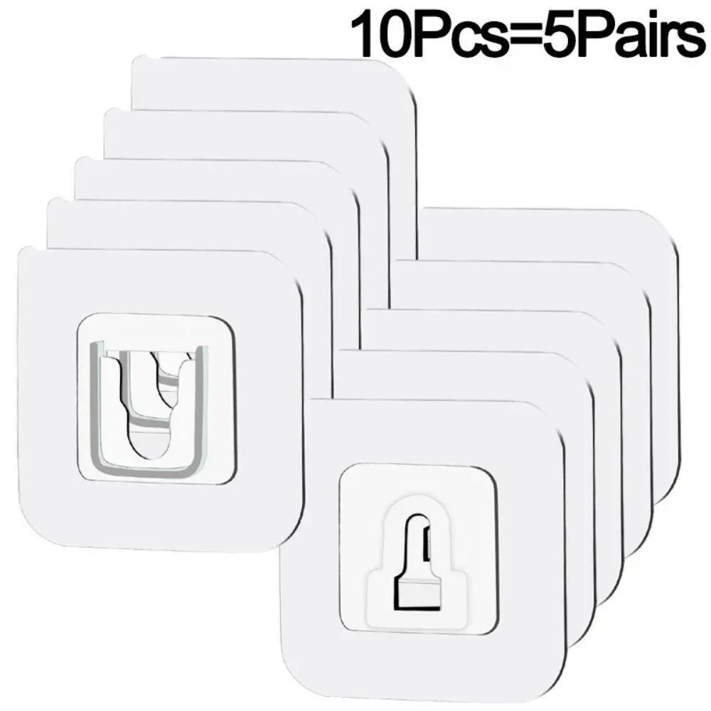 1/3/5/10 Pairs Double Sided Wall Adhesive Hooks Paste Plug Socket Holder Multi-Purpose Adhesive Hooks Suction Cup Sucker Hook