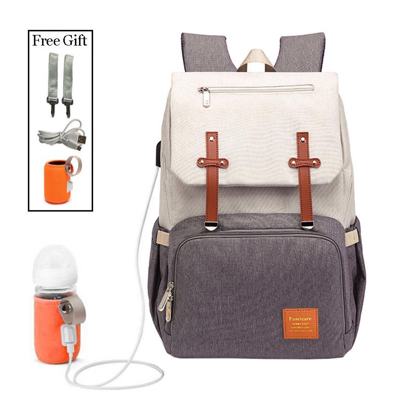 Diaper Backpack Baby Stroller Bag Mummy Daddy Waterproof Oxford Handbag Nursing Nappy Kits Maternity Packs USB Warmer Holder