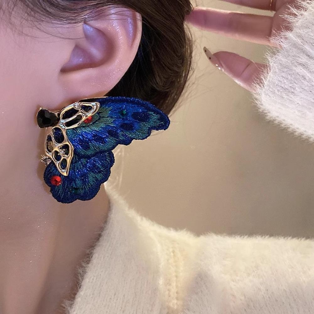 Luxury Embroidery Butterfly Earrings Ear Jewelry Delicate Earrings for Women  Lady Girl