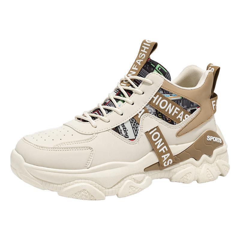 2025 Autumn Men's Shoes New High-top Shoes Men's Sports Shoes Trend Versatile Thick-soled Heightening Casual Dad Shoes
