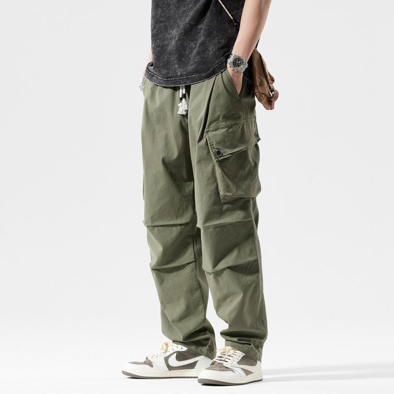 Summer Loose Wide Overalls Men's Street Straight-leg Pants Sports Outdoor Leisure Simple Solid Color