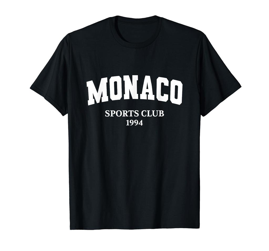 Monaco Sports Club Vintage Style Athletic Tennis Crew Neck T-Shirt