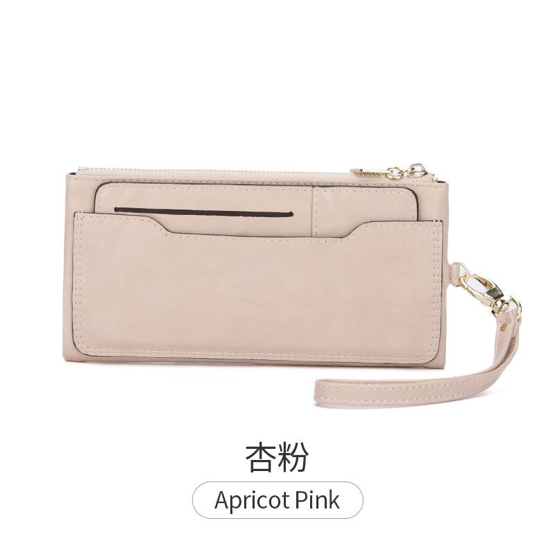 

Новый женский кошелек на молнии, длинный кошелек двойного сложения, сумка для карт, ретро, многофункциональный клатч