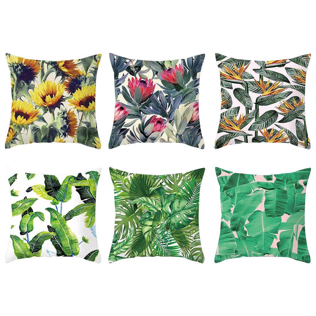 Buy Tropical Plant Flower Series Home Decoration Peach Skin Pillowcase at affordable prices