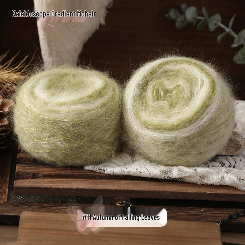 Kaleidoscope Gradient Mohair Hand-Knitted Yarn Ball