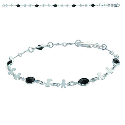 [H6585] - Silberarmband 'La Ronde des Petits' Silber Schwarz - 5 mm