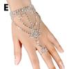 Bracciale di Strass con Anello da Dito Fiocco Corona Maglia Polso Semplice Catena Bracciali Charm da Donna Gioielli Trendy da Donna