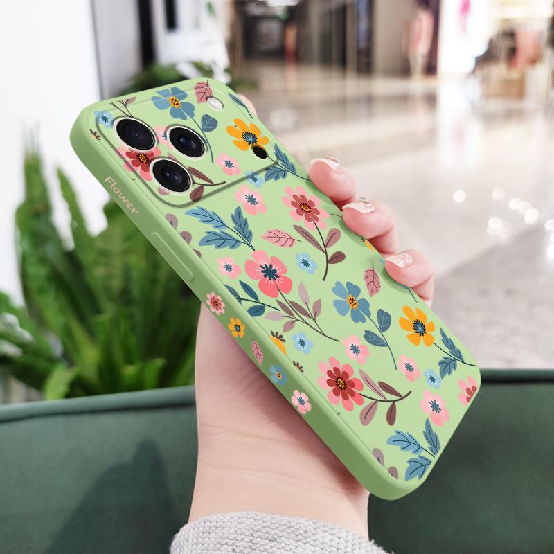 Flowerstalk Flower Phone Case For iPhone 17 Air 16 16e 15 14 13 Pro Max Plus Mini Liquid Silicone Soft Cover