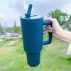 Shangqi Double-Wall Insulated Travel Mug with Handle and Straw
