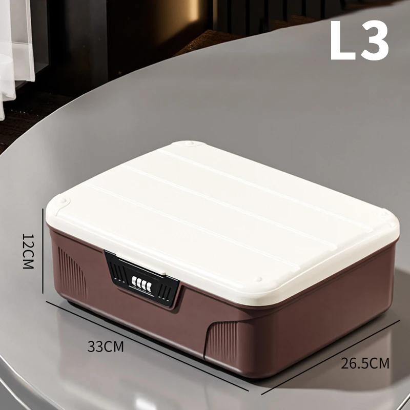 2-lagige Safe-Box mit Zahlenschloss - Tragbar für Bargeld, Schmuck, Reisepass-Sicherheitsspeicher, Multifunktionaler Haushaltsorganizer, Leicht zu tragen
