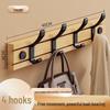Bamboo Wall Mount Coat Rack with Adhesive Hooks