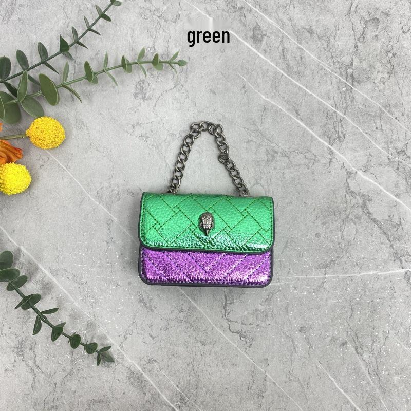 2025 Frühling/Sommer Diamantgesteppte Mini-Ketten-Tasche - Adlerkopf Bestickte Umhängetasche