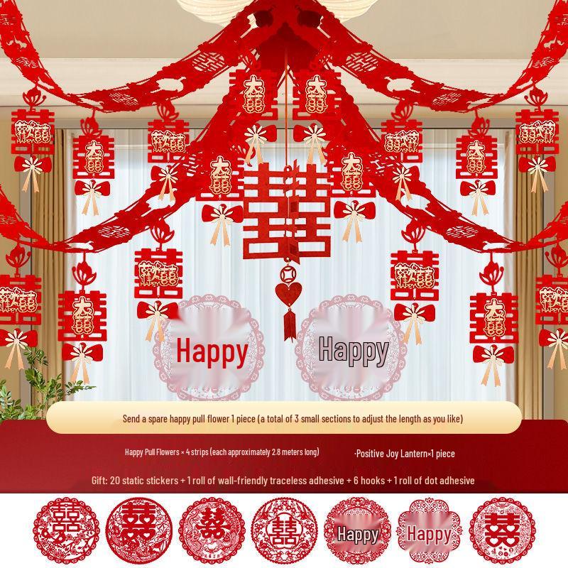 Complete Wedding Decoration Set: Bride's Room, Groom's New Home & Living Room Ceiling